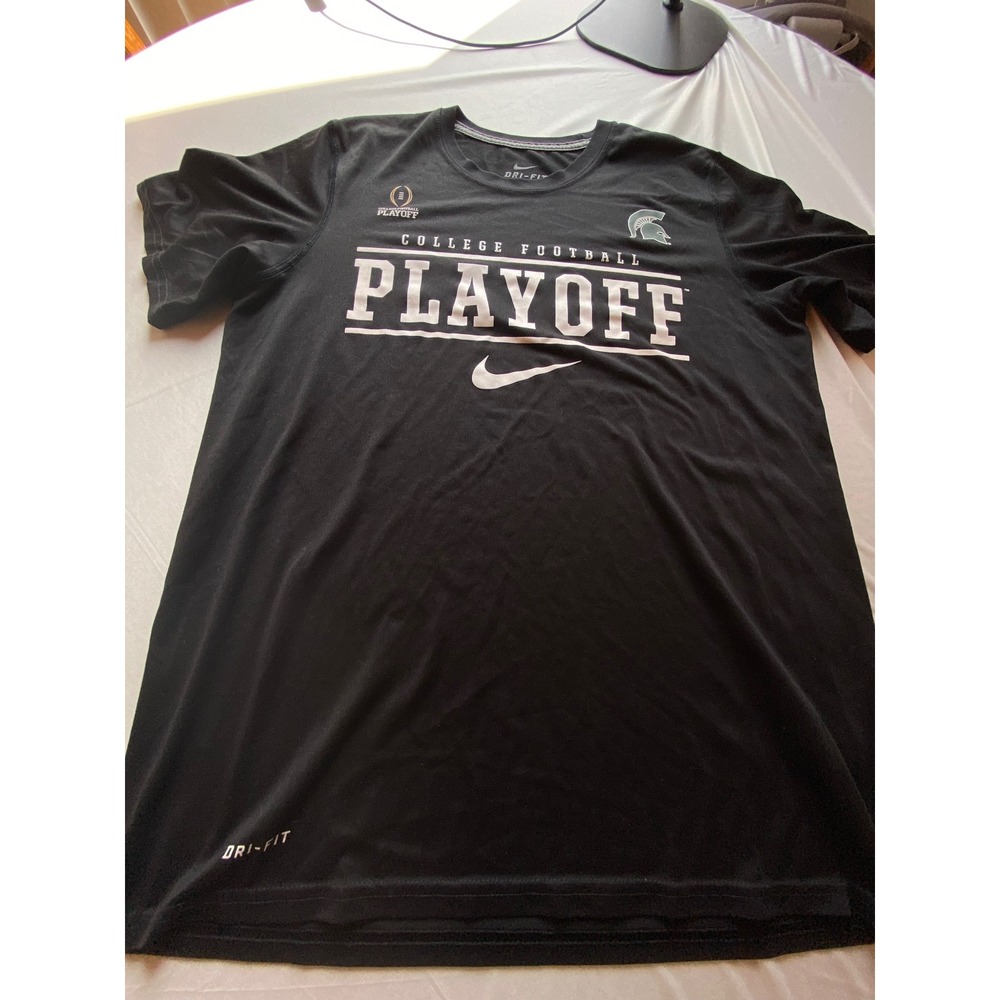 Nike Mens Michigan State Spartans College Football Playoff Dri-FIT Shirt Black L